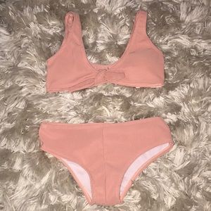 Tie front bikini set